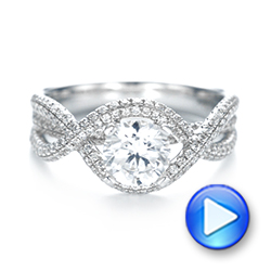 18k White Gold Intertwined Diamond Engagement Ring - Video -  103080 - Thumbnail