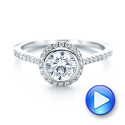  Platinum Platinum Halo Diamond Engagement Ring - Video -  103083 - Thumbnail