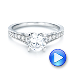 14k White Gold Diamond Engagement Ring - Video -  103088 - Thumbnail