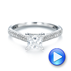 18k White Gold Pav Diamond Engagement Ring - Video -  103089 - Thumbnail