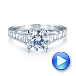 14k White Gold 14k White Gold Tapered Baguettes Diamond Engagement Ring - Video -  103093 - Thumbnail