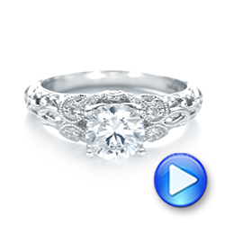  Platinum Platinum Filigree Diamond Engagement Ring - Video -  103101 - Thumbnail