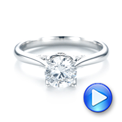 18k White Gold Diamond Engagement Ring - Video -  103102 - Thumbnail