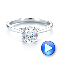 18k White Gold Classic Solitaire Engagement Ring - Video -  103103 - Thumbnail