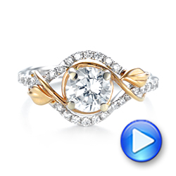 18k White Gold And 18K Gold Two-tone Wrap Diamond Engagement Ring - Video -  103104 - Thumbnail