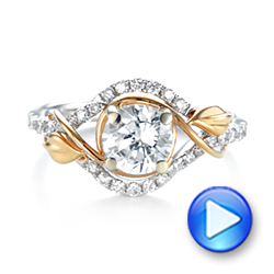 14k White Gold And 14K Gold 14k White Gold And 14K Gold Two-tone Wrap Diamond Engagement Ring - Video -  103104 - Thumbnail