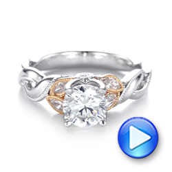 14k White Gold And Platinum 14k White Gold And Platinum Two-tone Diamond Engagement Ring - Video -  103107 - Thumbnail