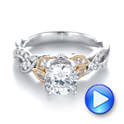 18k White Gold And 18K Gold Two-tone Diamond Band Engagement Ring - Video -  103108 - Thumbnail