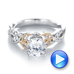 14k White Gold And Platinum 14k White Gold And Platinum Two-tone Diamond Band Engagement Ring - Video -  103108 - Thumbnail