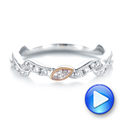 18k White Gold And 18K Gold Two-tone Diamond Wedding Band - Video -  103110 - Thumbnail