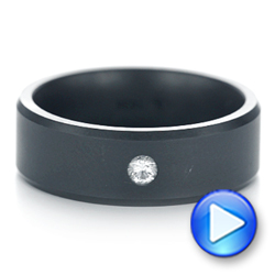 Solid Diamond Men's Wedding Band - Video -  103115 - Thumbnail