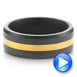 Solid Diamond 24k Inlay Wedding Band - Video -  103118 - Thumbnail