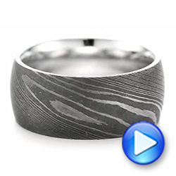 Damascus Steel Men's Wedding Ring - Video -  103119 - Thumbnail