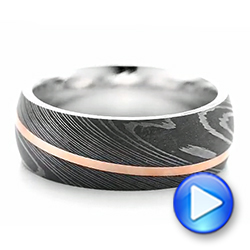 Damascus Steel Wedding Band - Video -  103120 - Thumbnail