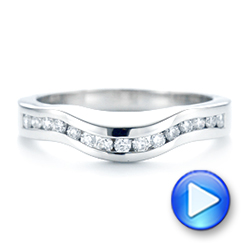 18k White Gold 18k White Gold Custom Diamond Wedding Band - Video -  103136 - Thumbnail