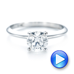 14k White Gold Solitaire Diamond Engagement Ring - Video -  103141 - Thumbnail