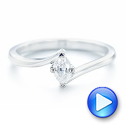 18k White Gold Custom Solitaire Diamond Engagement Ring - Video -  103144 - Thumbnail