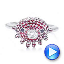 14k White Gold 14k White Gold Custom Ruby And Diamond Fashion Ring - Video -  103148 - Thumbnail