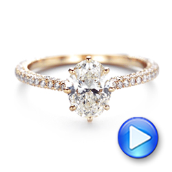 18k Rose Gold 18k Rose Gold Custom Diamond Engagement Ring - Video -  103153 - Thumbnail