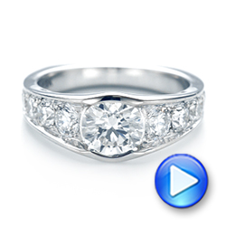 18k White Gold Custom Diamond Engagement Ring - Video -  103165 - Thumbnail