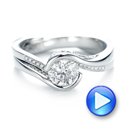  Platinum Custom Engagement Ring And Diamond Jacket Wedding Band - Video -  103203 - Thumbnail