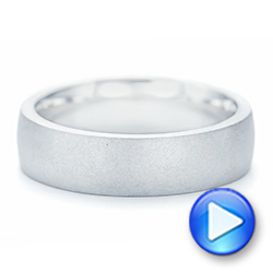 18k White Gold 18k White Gold Custom Sandblasted Men's Wedding Band - Video -  103207 - Thumbnail