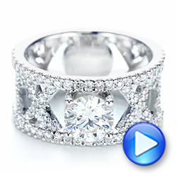 18k White Gold Custom Diamond Engagement Ring - Video -  103215 - Thumbnail