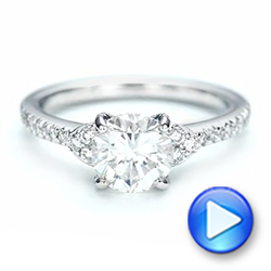 18k White Gold 18k White Gold Custom Diamond Engagement Ring - Video -  103219 - Thumbnail