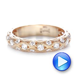 14k Rose Gold Custom Diamond Wedding Band - Video -  103221 - Thumbnail