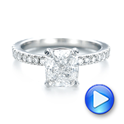 18k White Gold 18k White Gold Custom Diamond Engagement Ring - Video -  103222 - Thumbnail