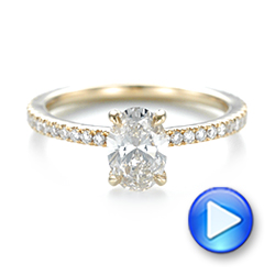 14k Yellow Gold Custom Diamond Engagement Ring - Video -  103228 - Thumbnail