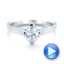 14k White Gold 14k White Gold Solitaire Diamond Engagement Ring - Video -  103274 - Thumbnail