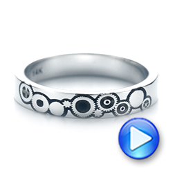 Platinum Platinum Custom Black Antiqued Engraved Wedding Band - Video -  103282 - Thumbnail