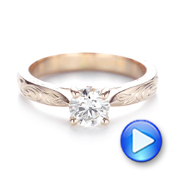 18k Rose Gold 18k Rose Gold Custom Solitaire Diamond Engagement Ring - Video -  103283 - Thumbnail