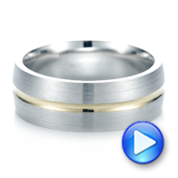  Platinum And 18k Yellow Gold Platinum And 18k Yellow Gold Custom Two-tone Men's Wedding Band - Video -  103290 - Thumbnail