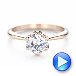 14k Rose Gold Elegant Solitaire Engagement Ring - Video -  103295 - Thumbnail