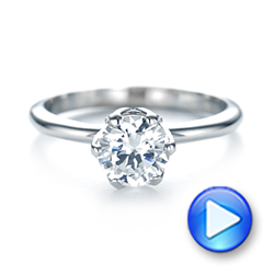 14k White Gold Solitaire Diamond Engagement Ring - Video -  103296 - Thumbnail