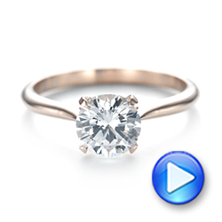 18k Rose Gold 18k Rose Gold Solitaire Diamond Engagement Ring - Video -  103297 - Thumbnail