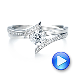 18k White Gold 18k White Gold Custom Tension Style Diamond Engagement Ring - Video -  103305 - Thumbnail