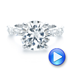  Platinum Platinum Custom Diamond Engagement Ring - Video -  103336 - Thumbnail