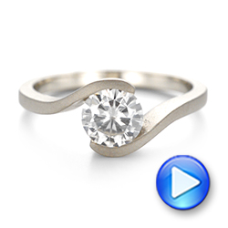  Platinum Platinum Custom Sandblasted Diamond Solitaire Engagement Ring - Video -  103344 - Thumbnail