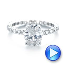 14k White Gold Custom Diamond Engagement Ring - Video -  103355 - Thumbnail