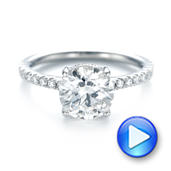  Platinum Custom Diamond Engagement Ring - Video -  103369 - Thumbnail