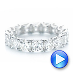 18k White Gold 18k White Gold Ideal Square Eternity Wedding Band - Video -  103370 - Thumbnail