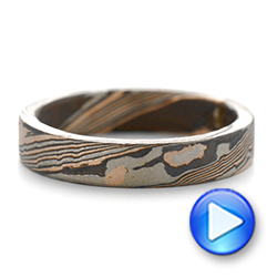 Custom Mokume Women's Wedding Band - Video -  103376 - Thumbnail