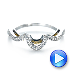 18k White Gold And 14K Gold 18k White Gold And 14K Gold Custom Two-tone Wedding Band - Video -  103382 - Thumbnail