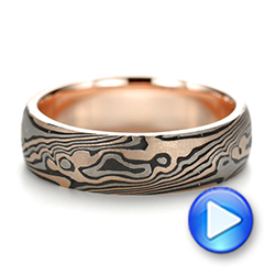 Custom Sandblasted Domed Mokume Men's Band - Video -  103387 - Thumbnail