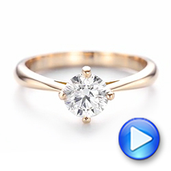 18k Rose Gold 18k Rose Gold Custom Solitaire Diamond Engagement Ring - Video -  103396 - Thumbnail