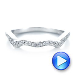 14k White Gold Custom Diamond Wedding Band - Video -  103399 - Thumbnail