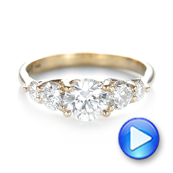 14k Yellow Gold Custom Diamond Engagement Ring - Video -  103406 - Thumbnail